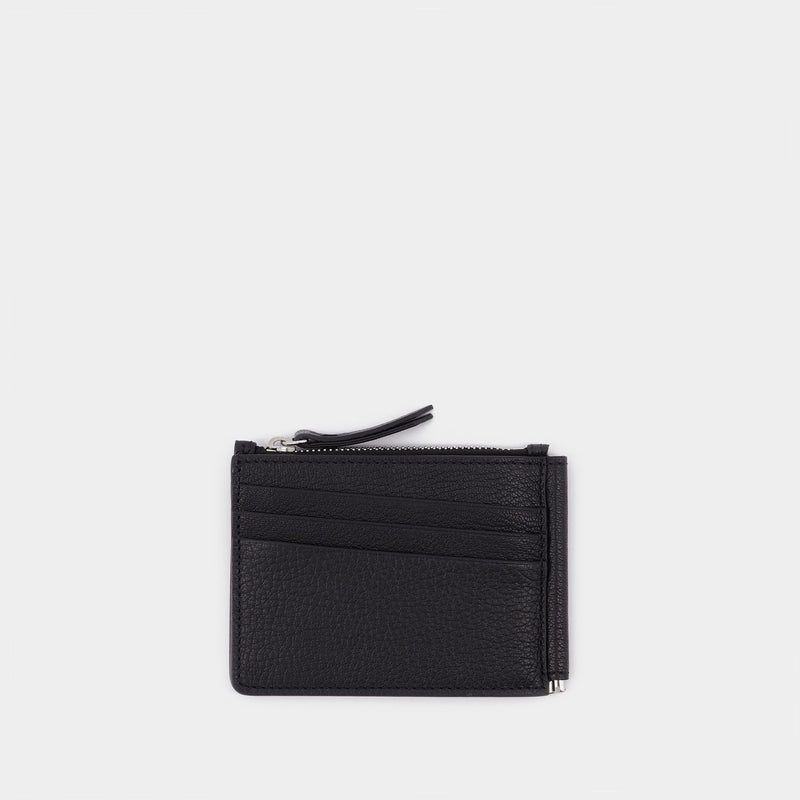 Bifold Wallet With C in Black Leather