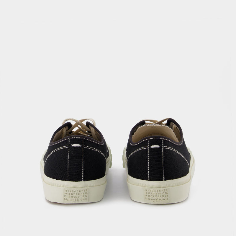 Tabi Low Top in Black and White Cotton