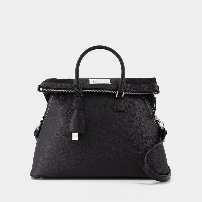 5Ac Large Bag in Black Leather