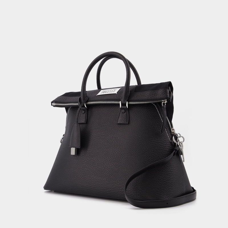 5Ac Large Bag in Black Leather