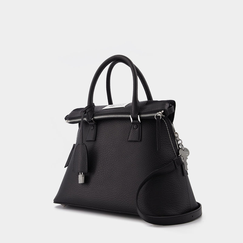 5Ac Medium Bag in Black Leather