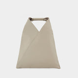 Small Japanese  Tote Bag - Mm6 Maison Margiela -  Silver Birch - Leather