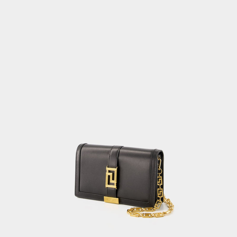 Greca Goddess Wallet On Chain  - Versace - Leather - Black