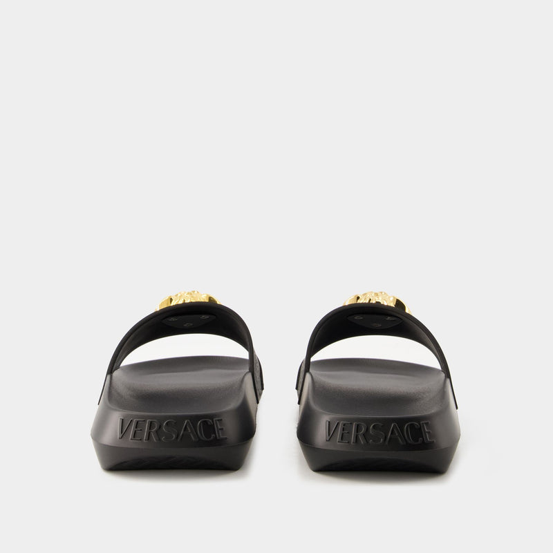 Medusa Pool Slides - Versace - Rubber - Black