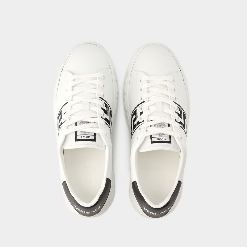 Greca Sneakers - Versace - Leather - White