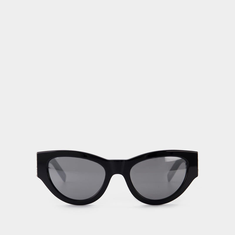 Sunglasses in Black/Silver Acetate