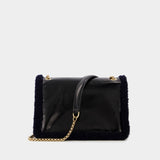 Trunk Envelope Chain Bag in Black Leather