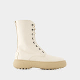 Winter Gommini Boots - Tod's - Leather - White