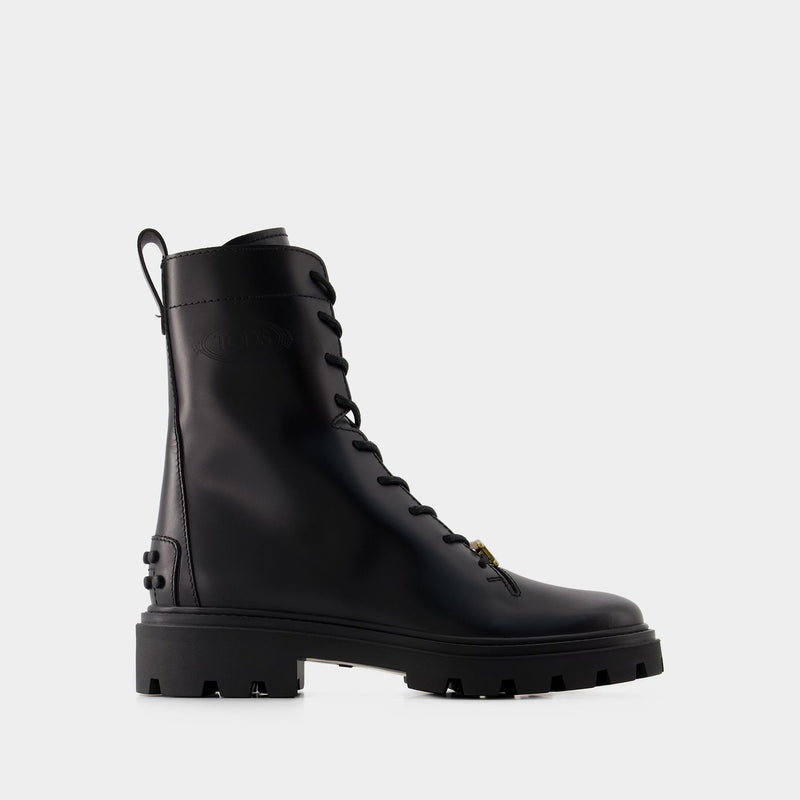 Gomma Pesante Boots - Tod's - Leather - Black