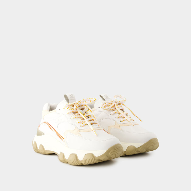 Hyperactive Sneakers - Hogan - Leather - White/Brown