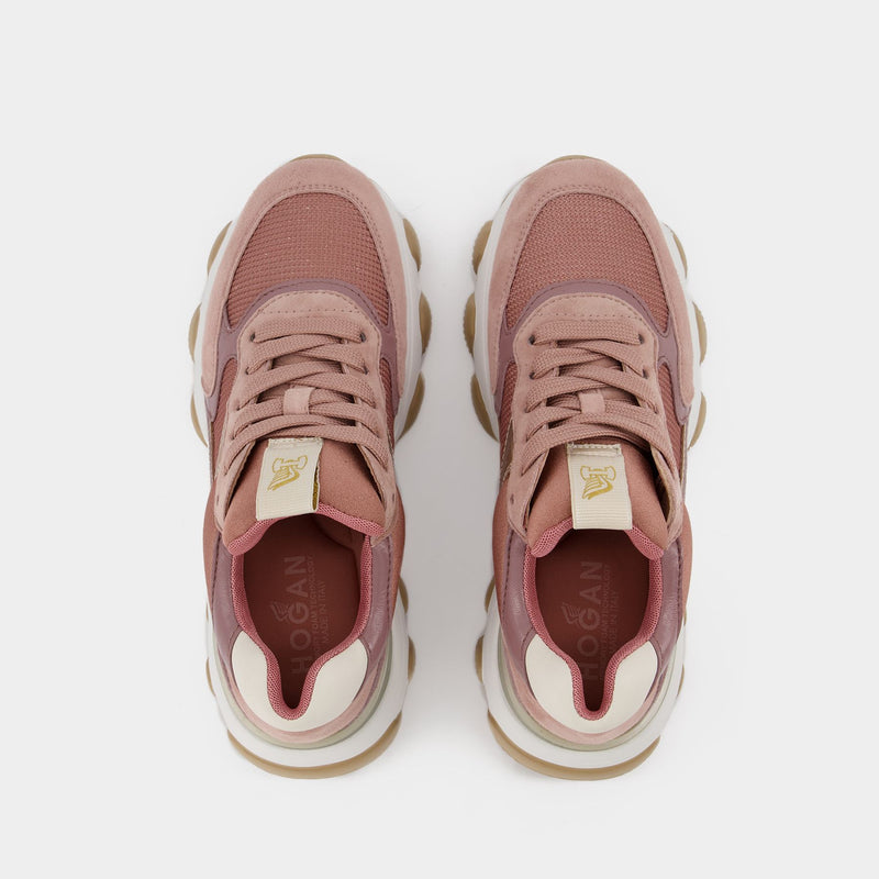 Hyperactive Allacciato Sneakers in Pink Leather