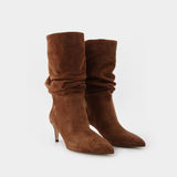 Slouchy Boot in Brown Leather