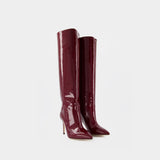 Stiletto Boots 85 in Red Patent Leather