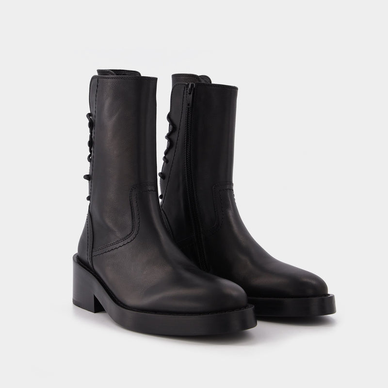 Henrica Ankle Boots - Ann Demeulemeester - Black - Leather