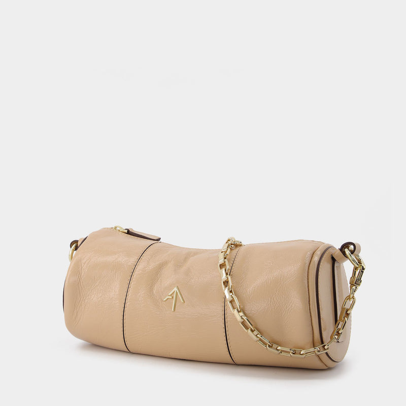 Cylinder Bag in Beige Leather