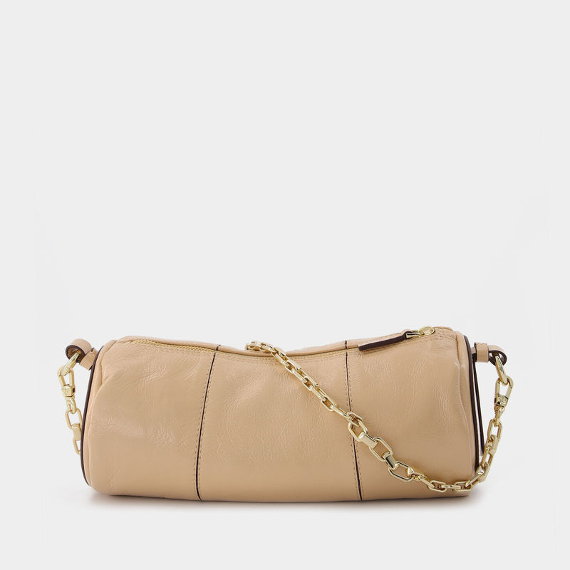 Cylinder Bag in Beige Leather