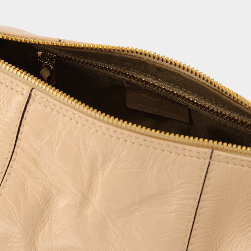 Cylinder Bag in Beige Leather