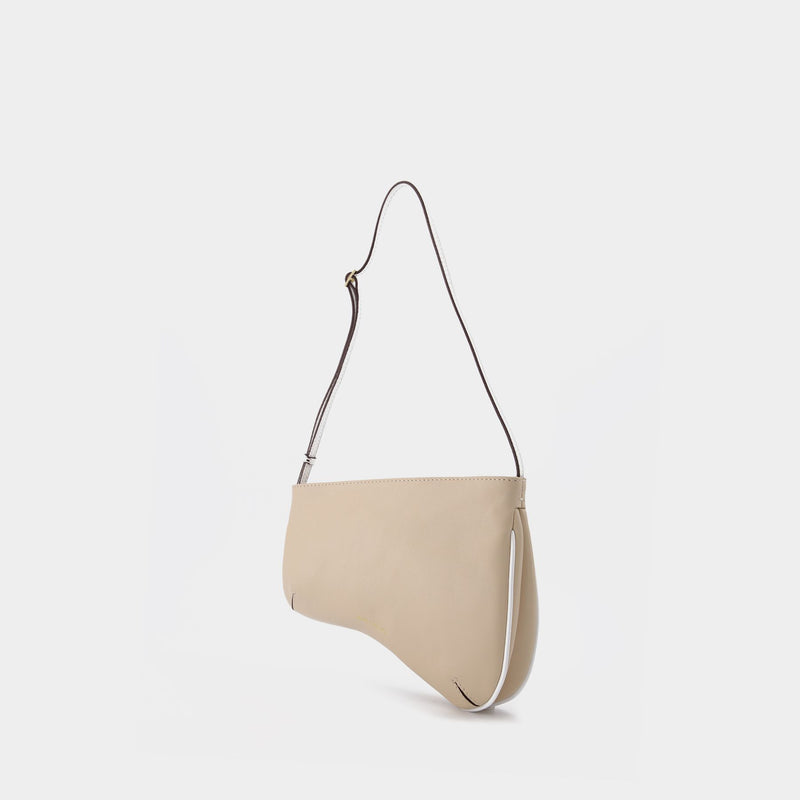 Curve Bag in Ivory and White Leather