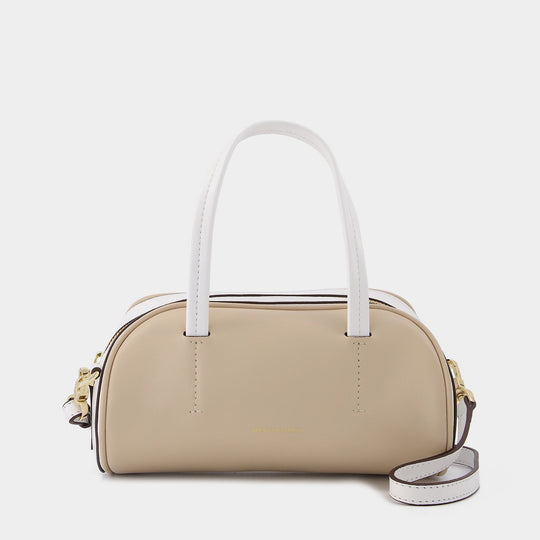 Hourglass Bag in Ivory and White Leather