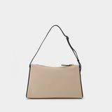 Prism Bag in Ivory and Black Leather