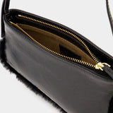 Mini Curve Bag in Black Leather