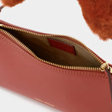 Mini Prism Bag in Redbole Leather/Faux Fur