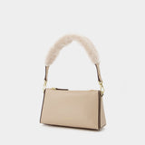 Mini Prism Bag in Ivory Leather/Faux Fur