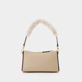 Mini Prism Bag in Ivory Leather/Faux Fur