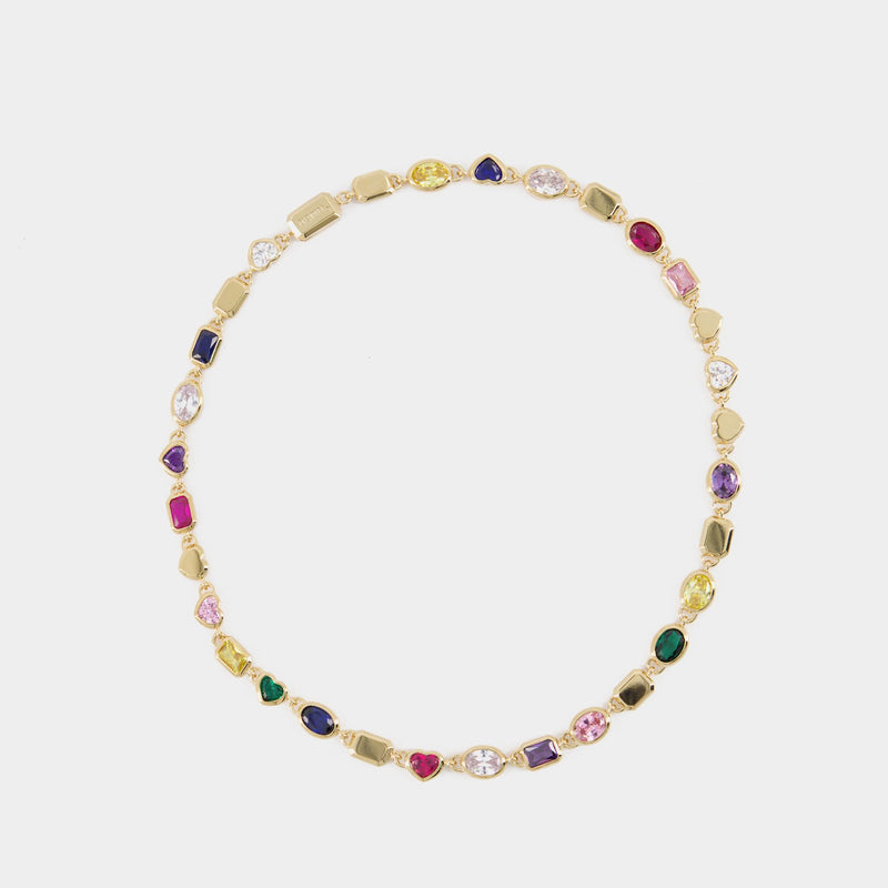 Gold Plated Multicolor Stone Necklace