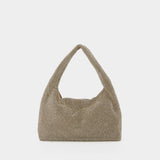 Mini Crystal Mesh Armpit  Handbag - Kara - Cream - Strass