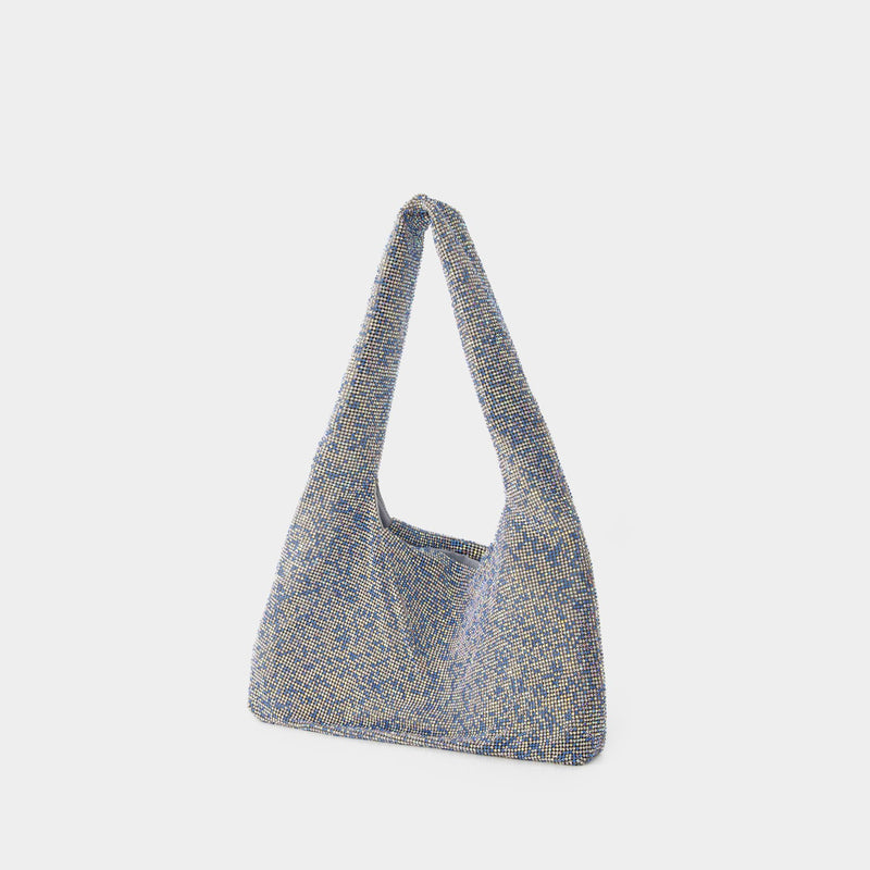 Crystal Mesh Armpit Bag - Kara - Polyester - Blue Pixel