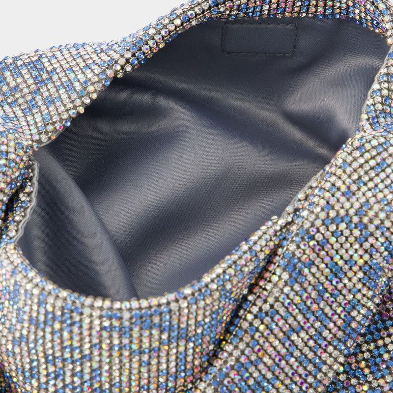 Mini Crystal Mesh Armpit Bag - Kara - Polyester - Blue Pixel