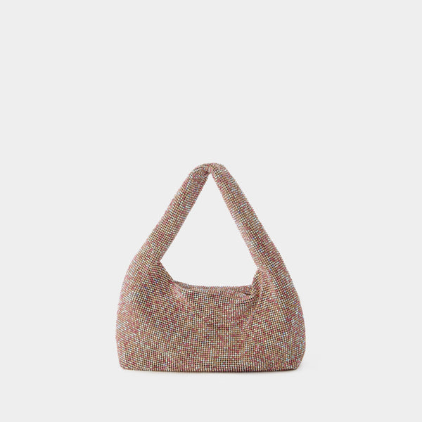 Mini Crystal Mesh Armpit Bag - Kara - Polyester - Pink Pixel