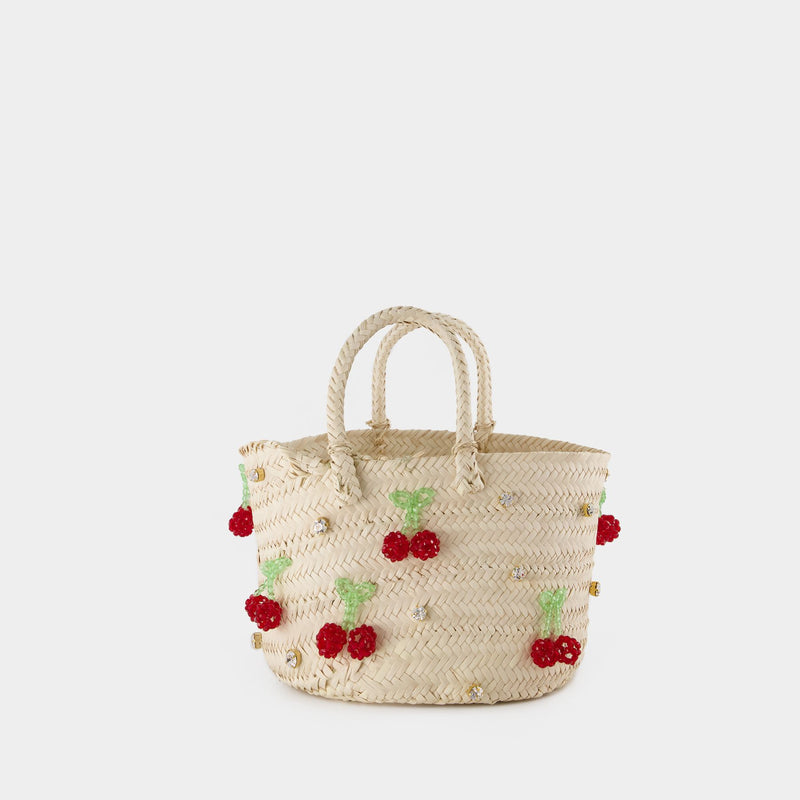 Sicily Cherry Bag - Shourouk - Palm Fibre - Red