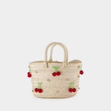 Sicily Cherry Bag - Shourouk - Palm Fibre - Red