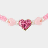 Pink Heart Nacklace - Shourouk - Brass - Pink
