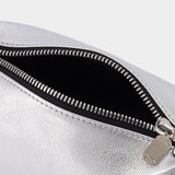 Tiny Moon Bag in Silver Leather