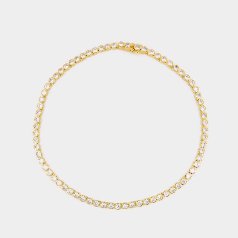 D Chris Tennis Necklace Gold-plated with Zirconiums