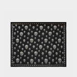 Ca Skull 104X120 Scarf - Alexander Mcqueen -  Black/Ivory - Wool
