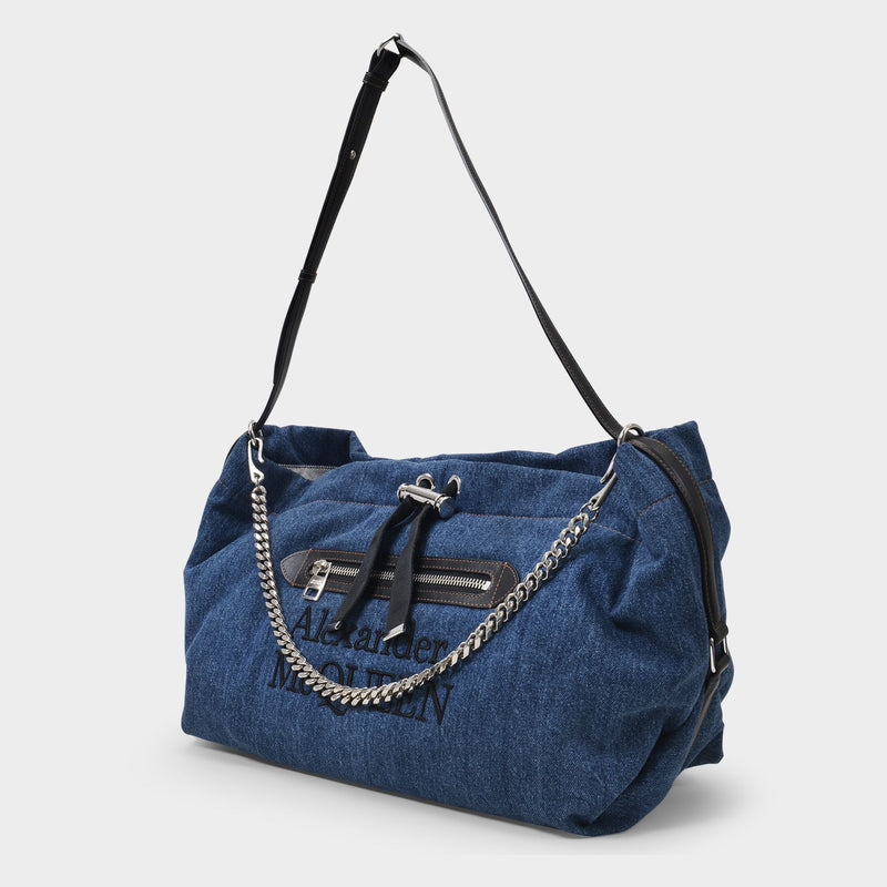 The Bundle Draw Bag in Blue Canvas