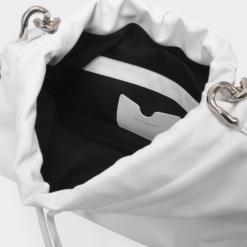 The Ball Bag in White Leather