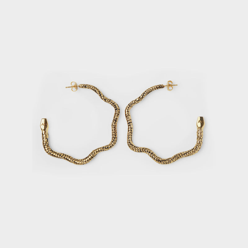 Tao Hoop Earrings in Gold Metal