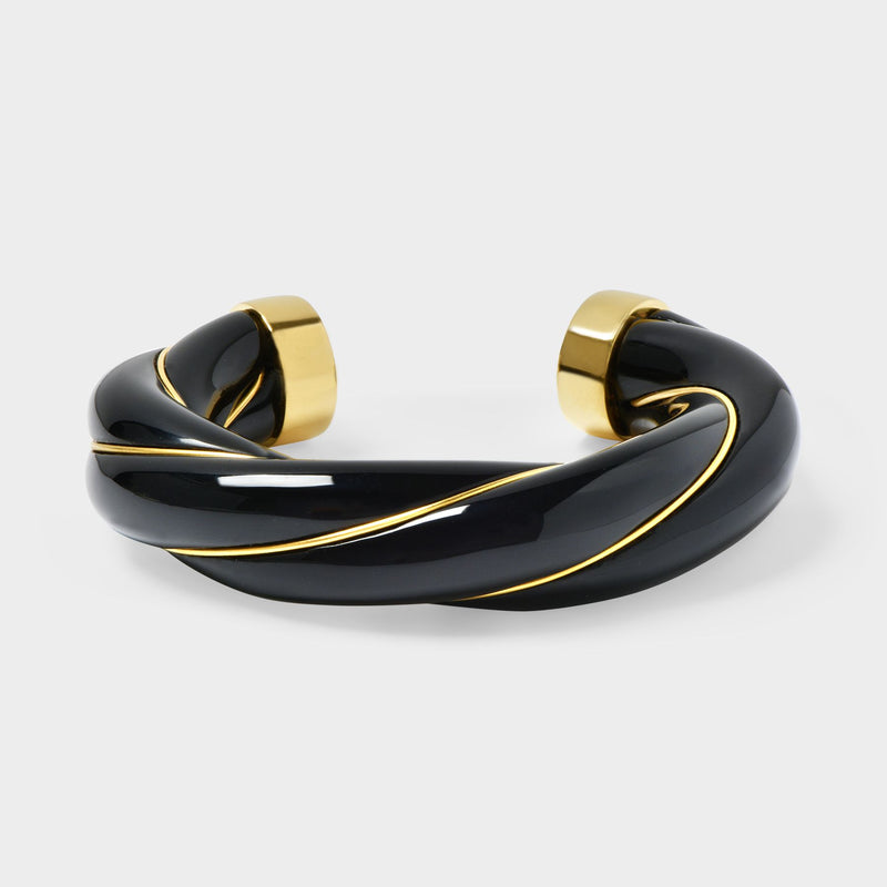 Black Diana Xl Bracelet in Gold Metal
