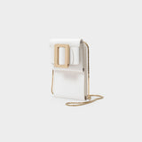 Buckle Flap Case In White Leather