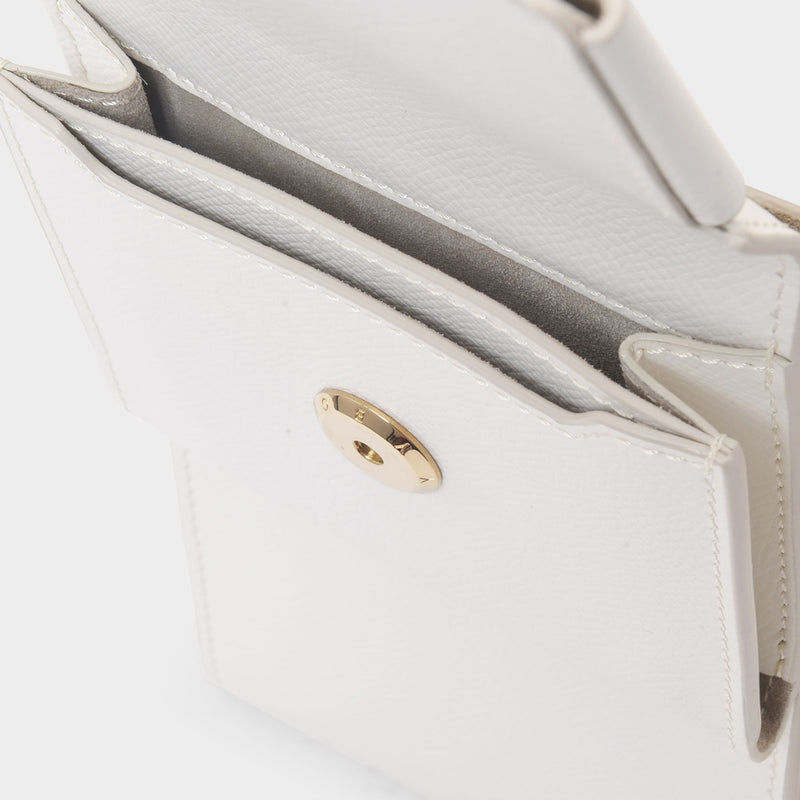 Buckle Flap Case In White Leather