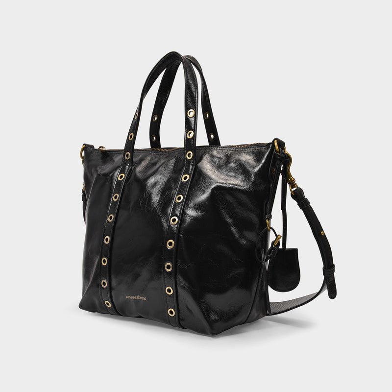 Zippy Pm Bag in Black Cracked Leather