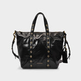 Zippy Pm Bag in Black Cracked Leather