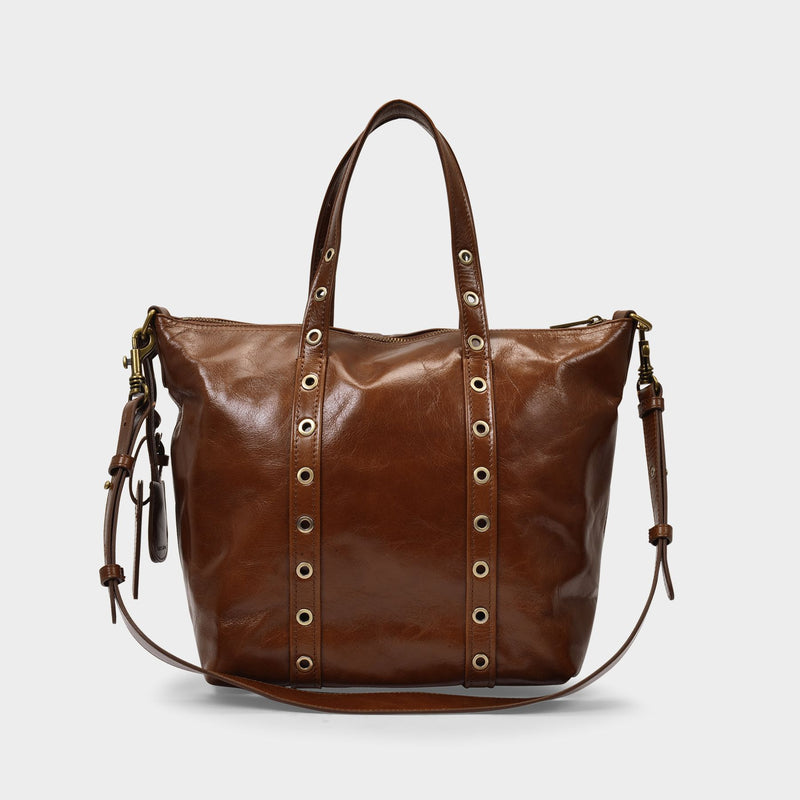 Zippy Pm Bag in Brown Cracked Leather