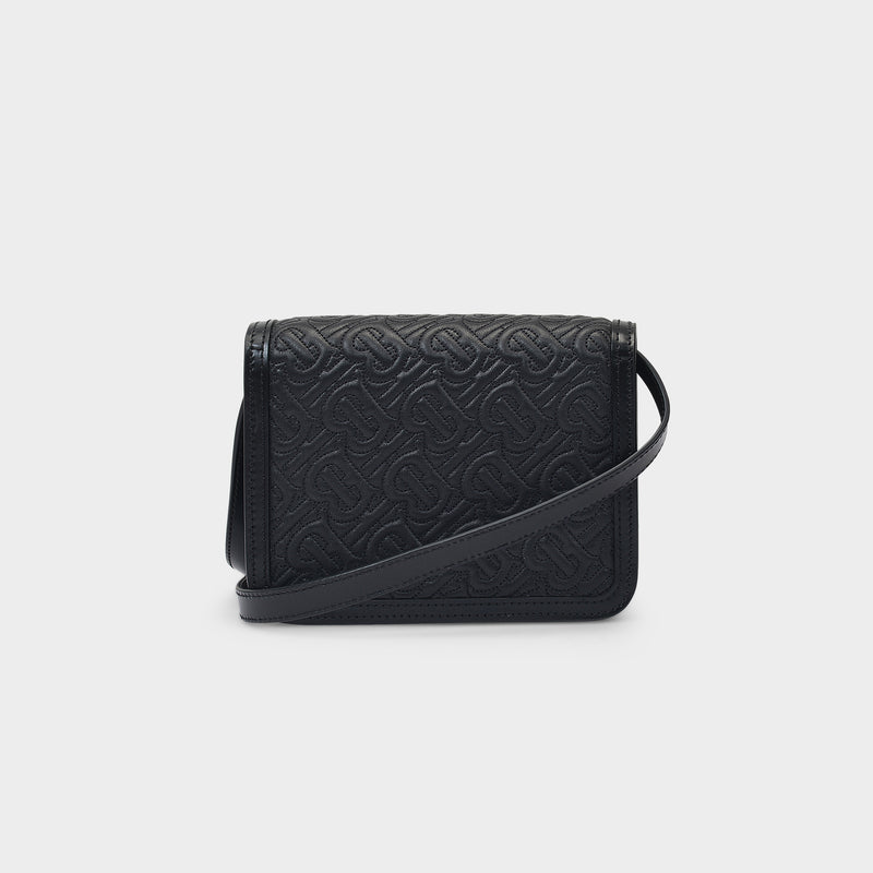 Shoulderbag Mn Tb in Quilted Black Leather