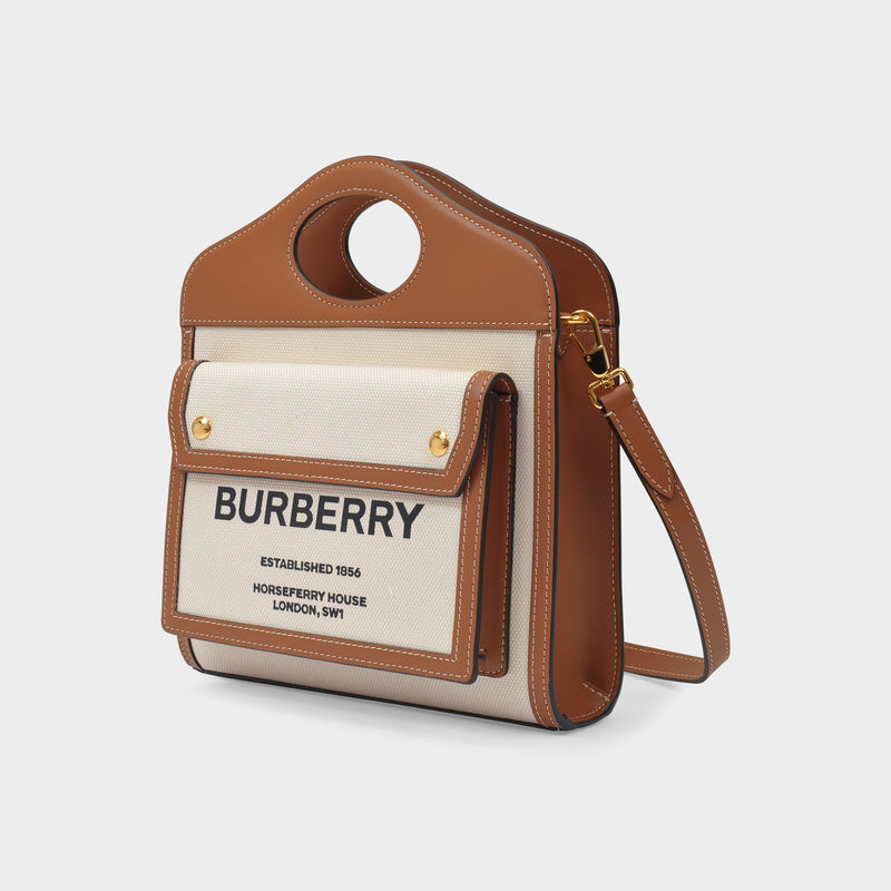 Ll Mn Pocket Ll6 Handbag - Burberry - Multi - Cotton
